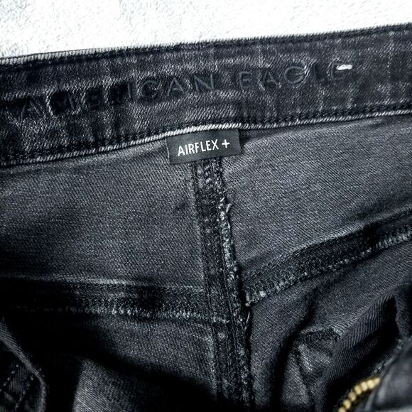 American eagle Jeans Skinny Mens 28×28 Black Athletic - Picture 10 of 12